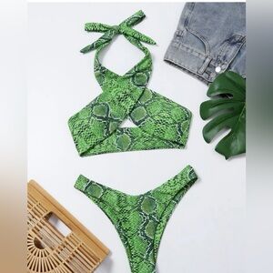 2 piece snake print swimsuit
